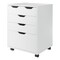 Contemporary Home Living Mobile Storage Cabinet with Wheels - 26.25" - White